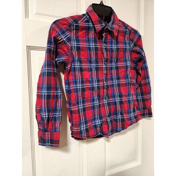 The Children’s Place Boys Plaid Flannel Button Up Shirt Size Medium - Picture 2 of 10